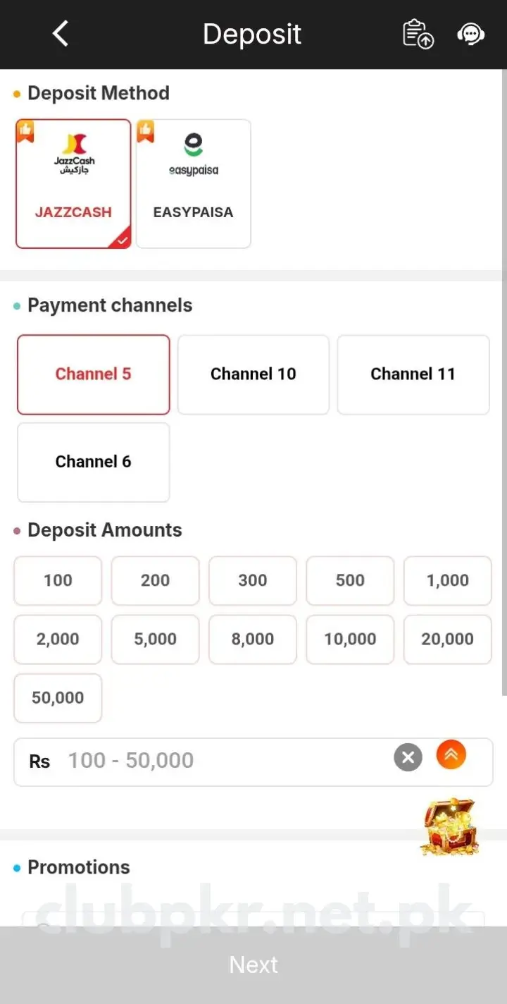 Club PKR Deposit