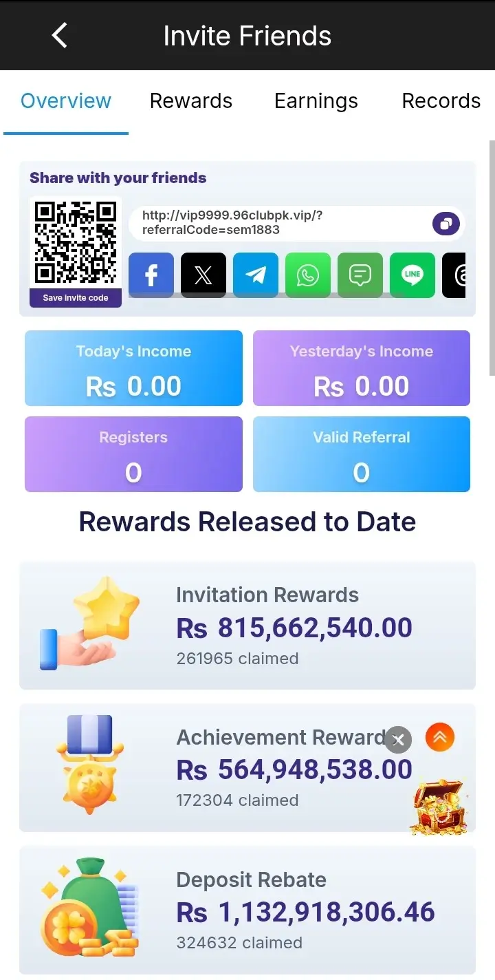 Club PKR Invite Friends