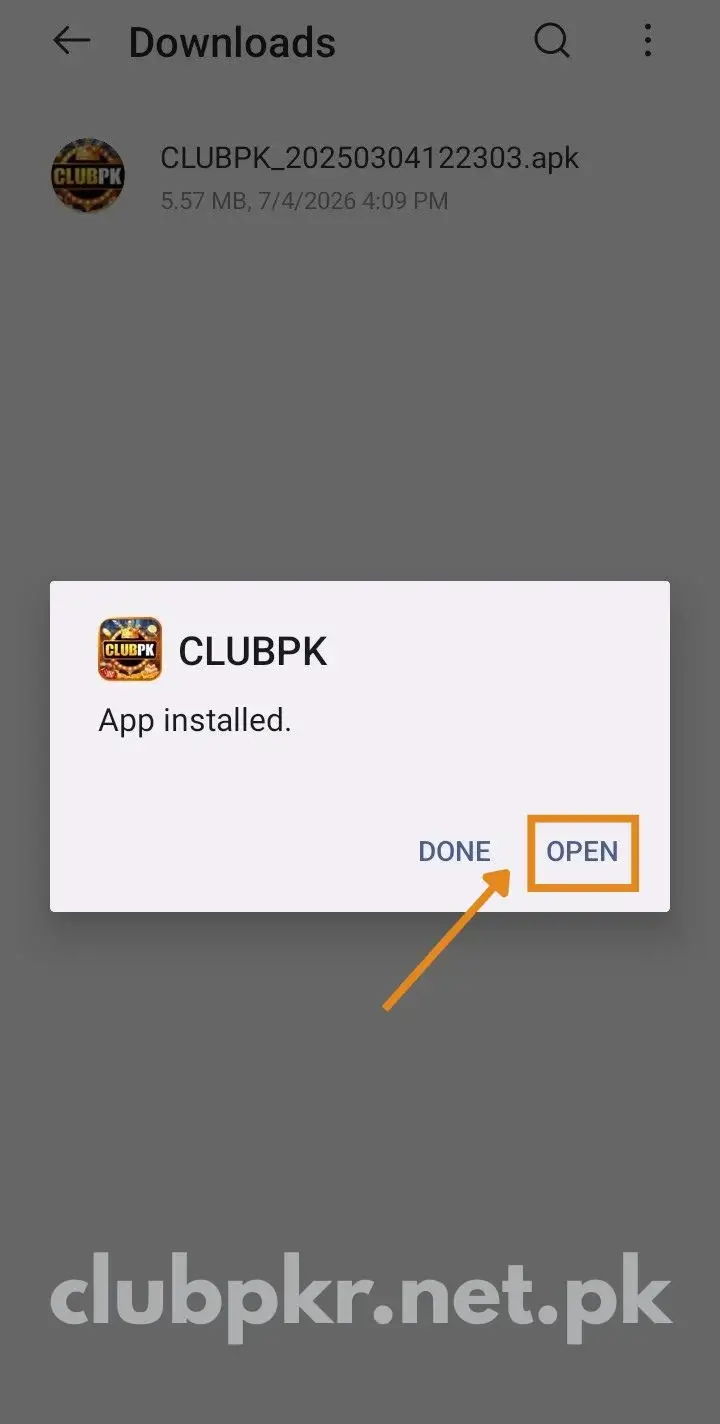 Press Open Button