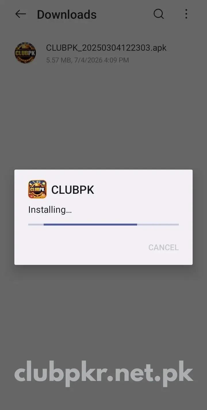 Wait for Club PKR Installation